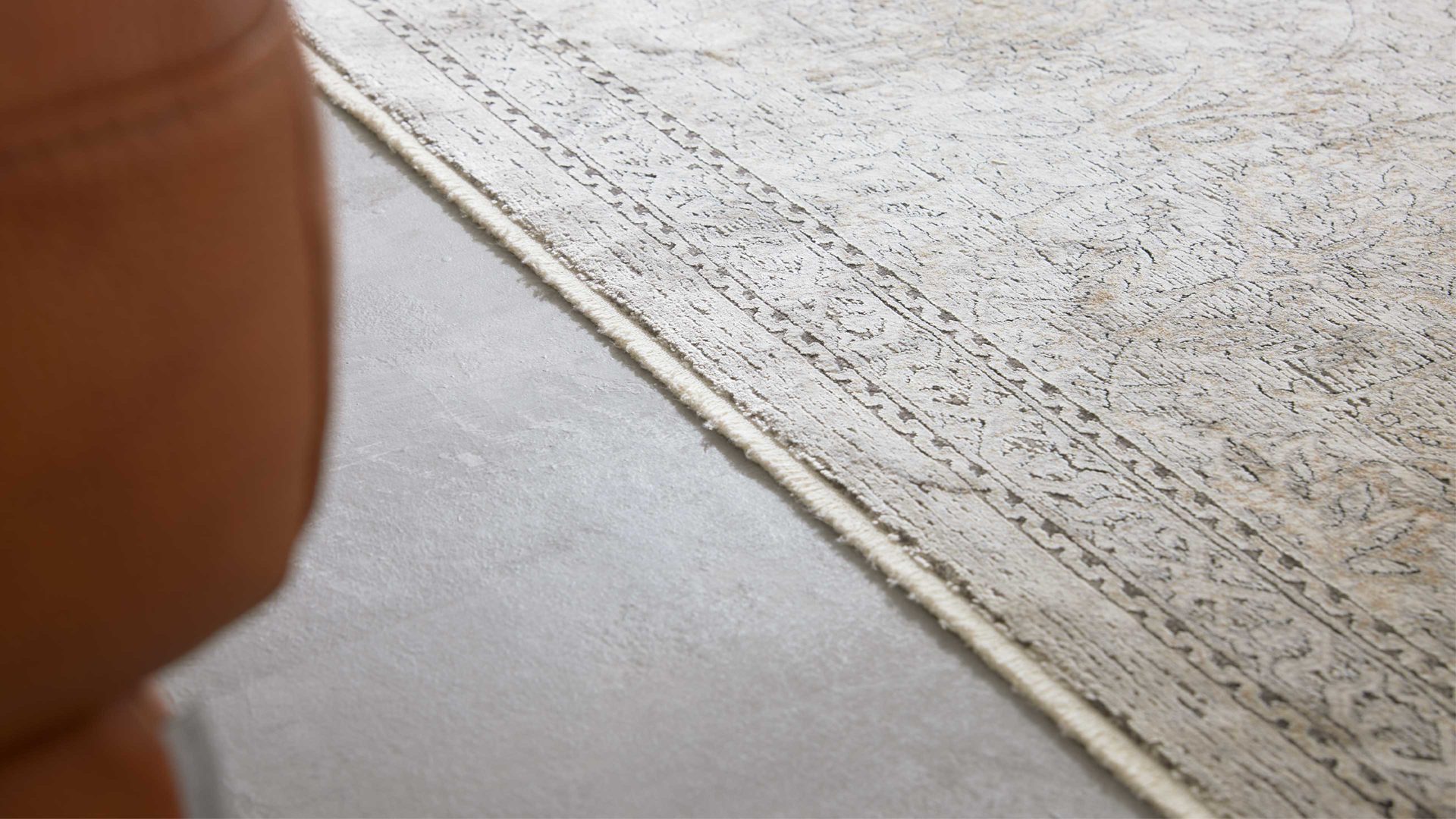 Webteppich Interliving aus Mischgewebe in Beige Interliving Teppich Serie G-8040 cremefarbenes Vintagemuster - ca. 67 x 130 cm