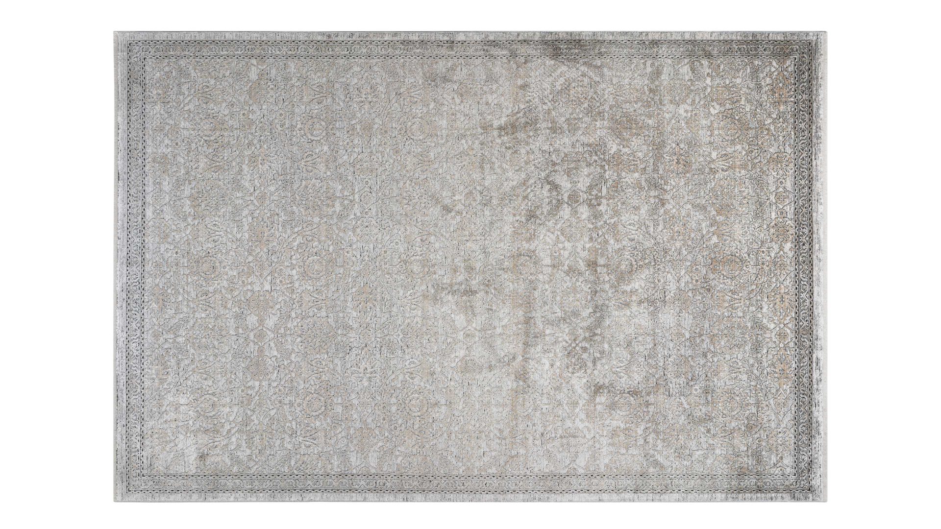 Webteppich Interliving aus Mischgewebe in Beige Interliving Teppich Serie G-8040 cremefarbenes Vintagemuster - ca. 67 x 130 cm