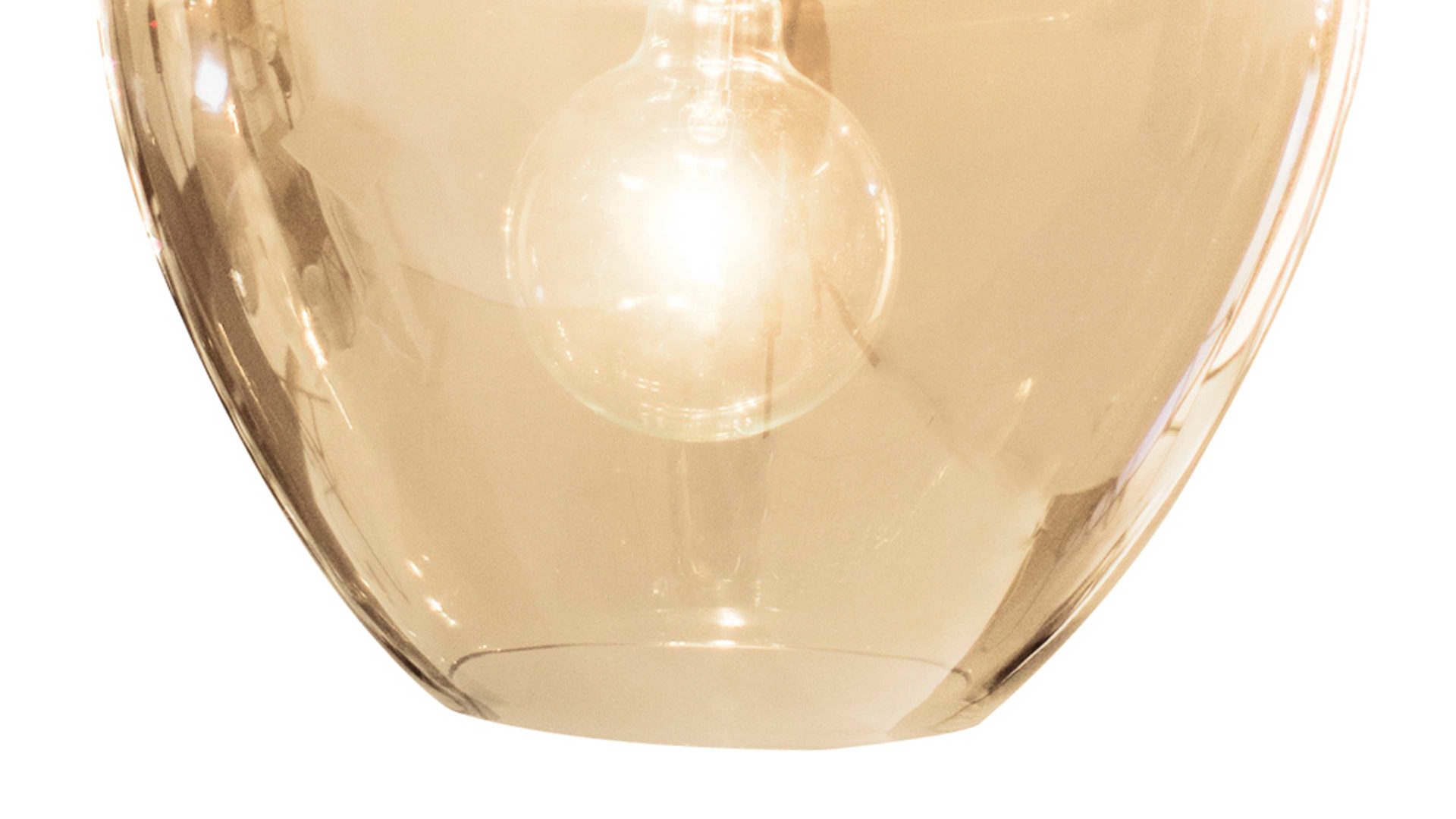 Pendelleuchte By rydens aus Glas in Braun BY RYDÉNS Hängeleuchte Bellissimo Grande amberfarbenes Glas - Durchmesser ca. 40 cm