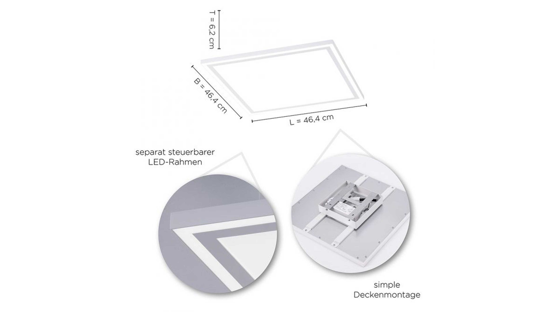 Deckenleuchte Just light. (leuchtendirekt) aus Metall in Weiß JUST LIGHT. Lampenserie Edging - Deckenlampe weißes Metall - Durchmesser ca. 60 cm