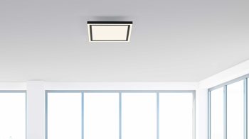 Deckenleuchte Just light. (leuchtendirekt) aus Metall in Schwarz JUST LIGHT. Leuchten Serie Tuya - per App steuerbare Deckenlampe schwarzes Metall & weißes Acryl - ca. 45 x 45 cm