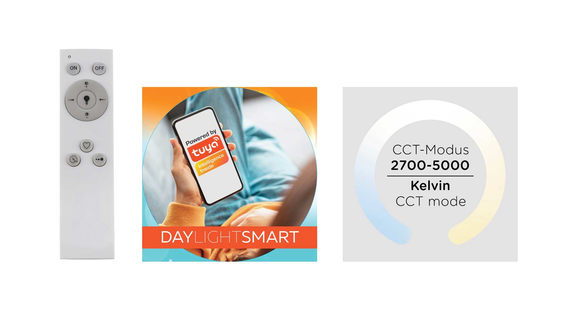 Deckenleuchte Just light. (leuchtendirekt) aus Metall in Schwarz JUST LIGHT. Leuchten Serie Tuya - per App steuerbare Deckenlampe schwarzes Metall & weißes Acryl - ca. 30 x 30 cm