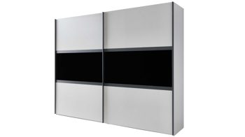 Kleiderschrank Wiemann | oeseder aus Holz in Grau WIEMANN Schlafzimmerserie Split - Schwebetürenschrank Kieselgrau & graues Parsolglas - zwei Türen, Breite ca. 300 cm