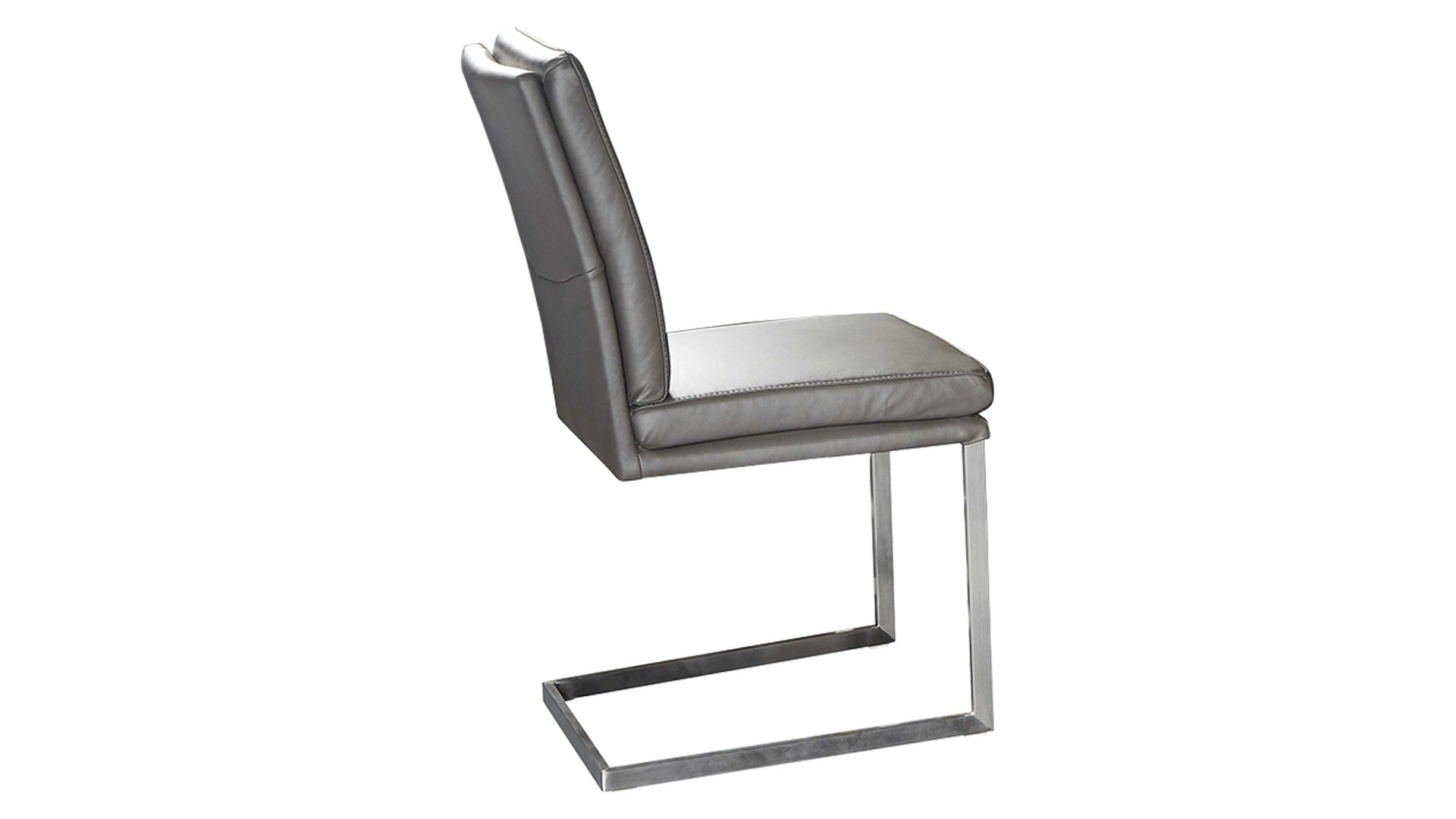 Schwingstuhl combinessa aus Leder in Grau Combinessa Serie Gavello - Schwingstuhl 6155 graues LongLife-Dickleder Cloud 83 & Edelstahlgestell