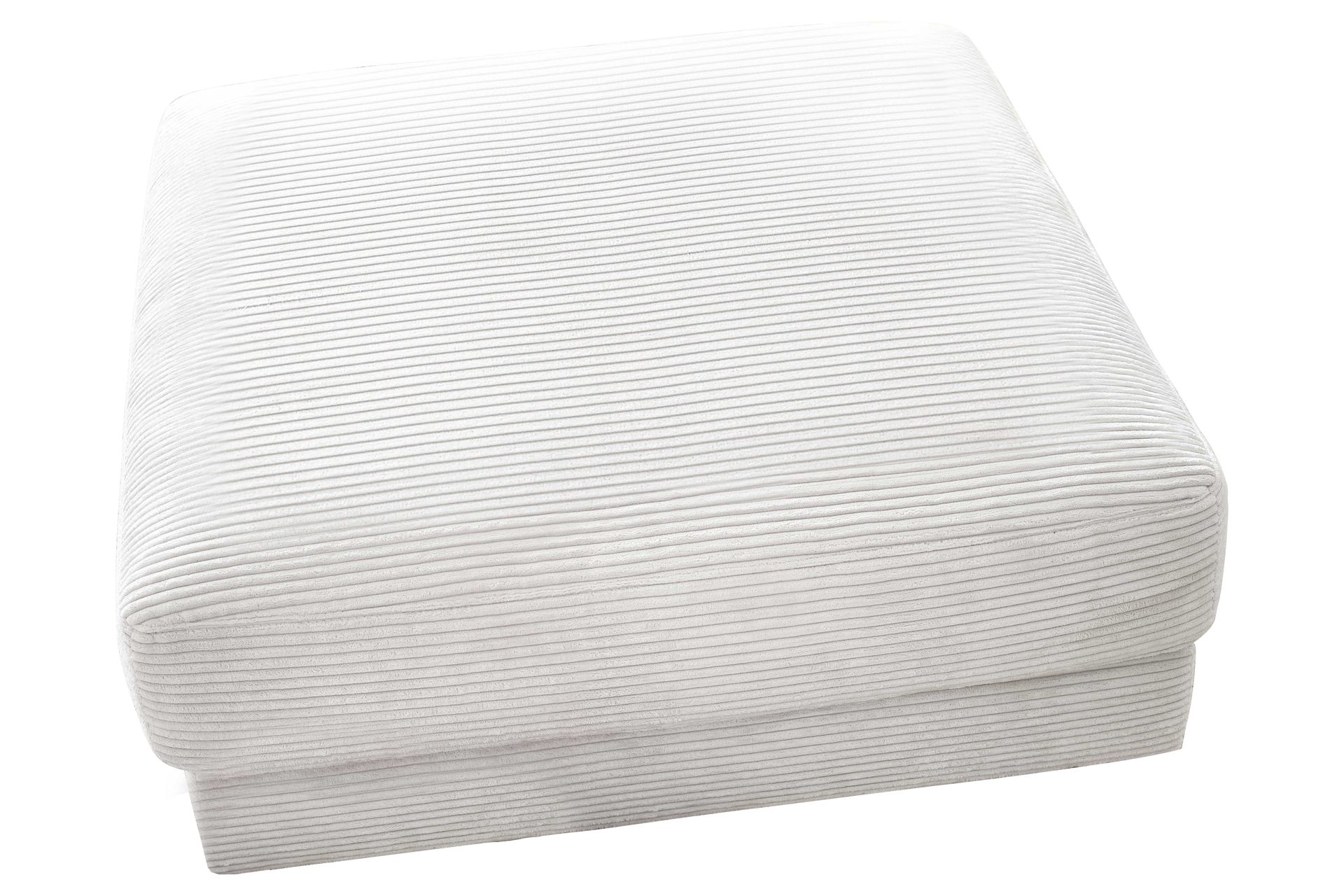 Polsterhocker SOFAkultur aus Stoff in Weiß SOFAkultur Programm SK 267 - Polsterhocker schneeweißer  Cordbezug - ca. 100 x 100 cm