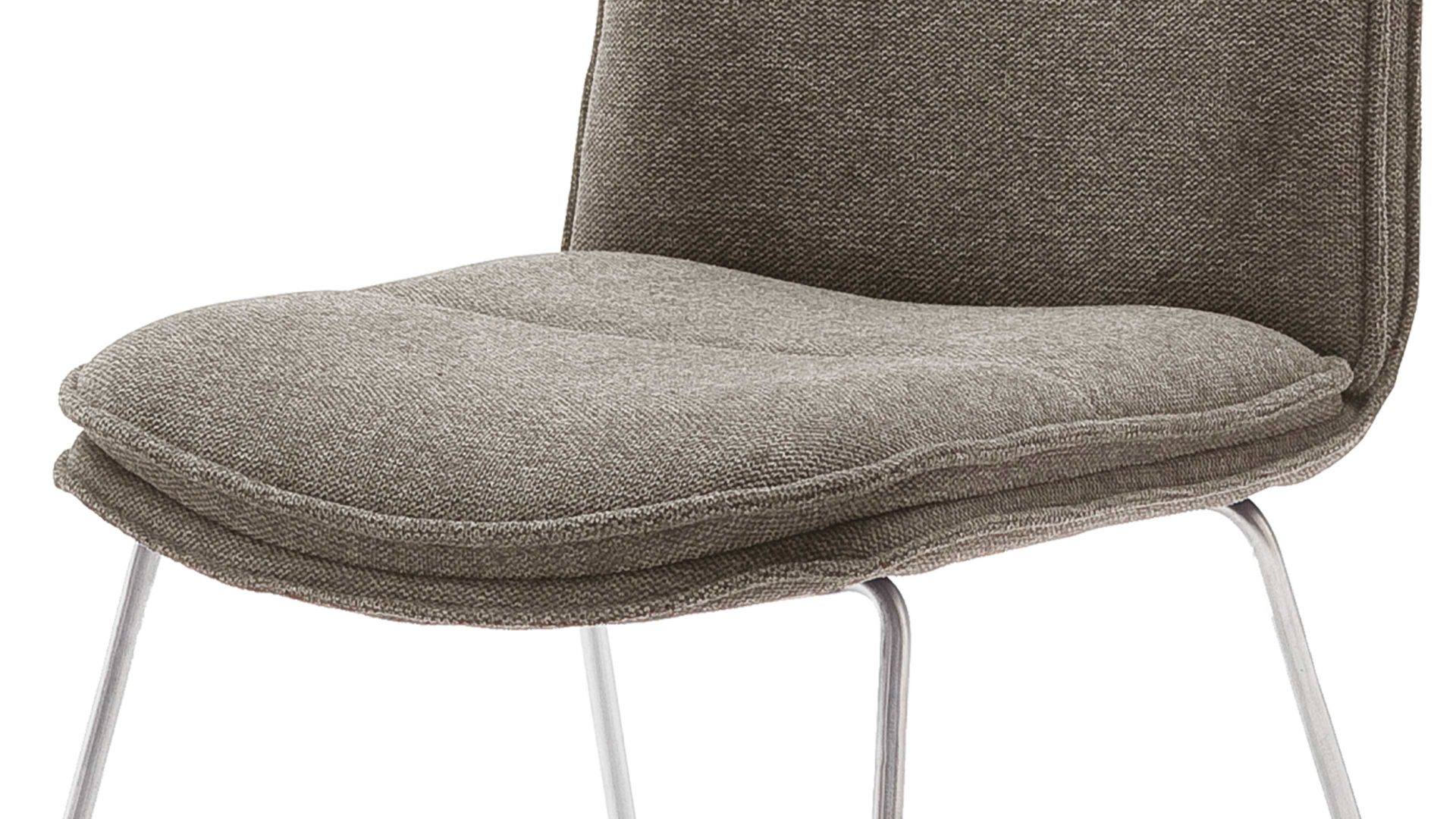 Polsterstuhl Mca furniture aus Stoff in Braun Polsterstuhl Hampton cappuccinofarbene Chenille & Edelstahl