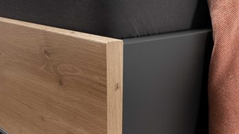 Komplettzimmer Wiemann | oeseder aus Holz in Dunkelgrau WIEMANN Schlafzimmerprogramm Alabama - Komplettzimmer Graphit & Eiche Bianco - vierteilig, Liegefläche ca. 180 x 200 cm