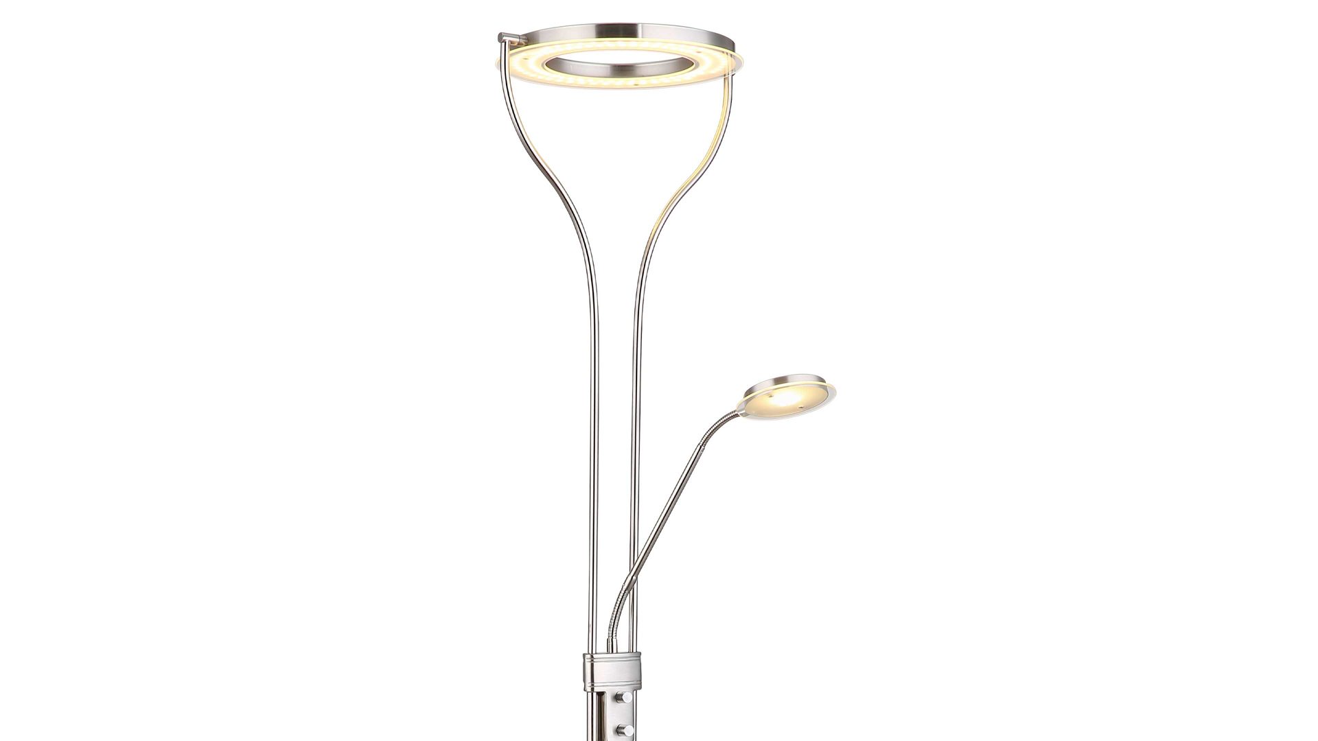 Stehleuchte Globo lighting aus Metall in Nickel GLOBO Leuchten Serie Ebro - Deckenfluter Nickel matt - Höhe ca. 194 cm