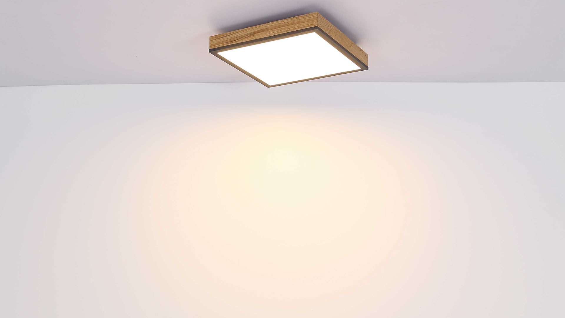 Deckenleuchte Globo lighting aus Holz in Holzfarben GLOBO Leuchten Serie Rodo - Deckenleuchte mit Farbwechsler Holz & Graphit – ca. 30 x 30 cm