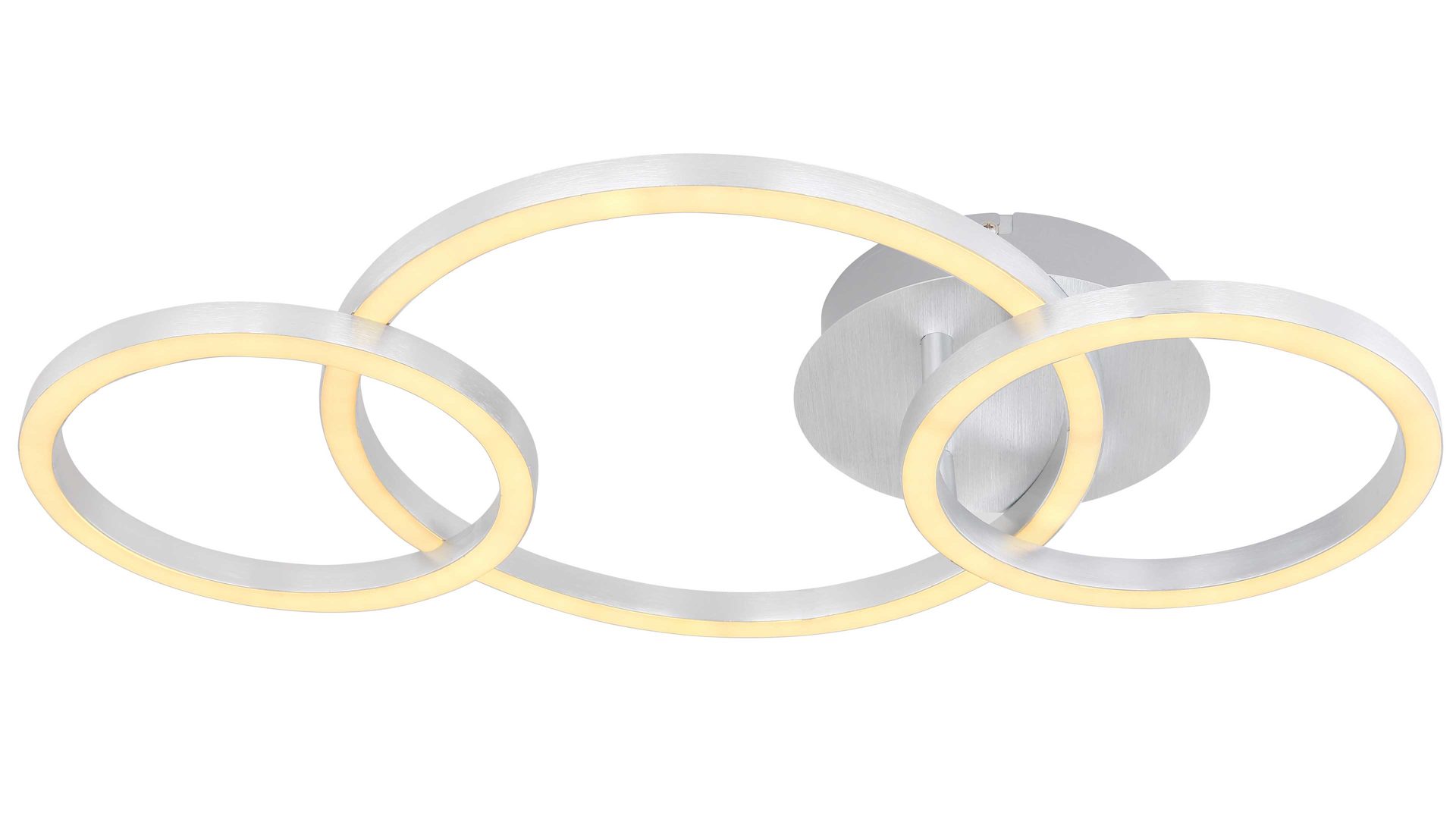 Deckenleuchte Globo lighting aus Metall in Aluminium GLOBO LIGHTING Leuchten Serie Reggy - Deckenlampe Aluminium & opalfarbenes Acryl - Länge ca. 55 cm