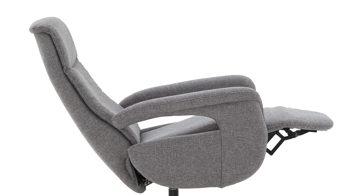 Relaxsessel modulmaster aus Stoff in Hellgrau Modulmaster MM-ZE1062 - Relaxsessel C stahlfarbener Stoffbezug Unica & Edelstahl-Sternfuß AD4
