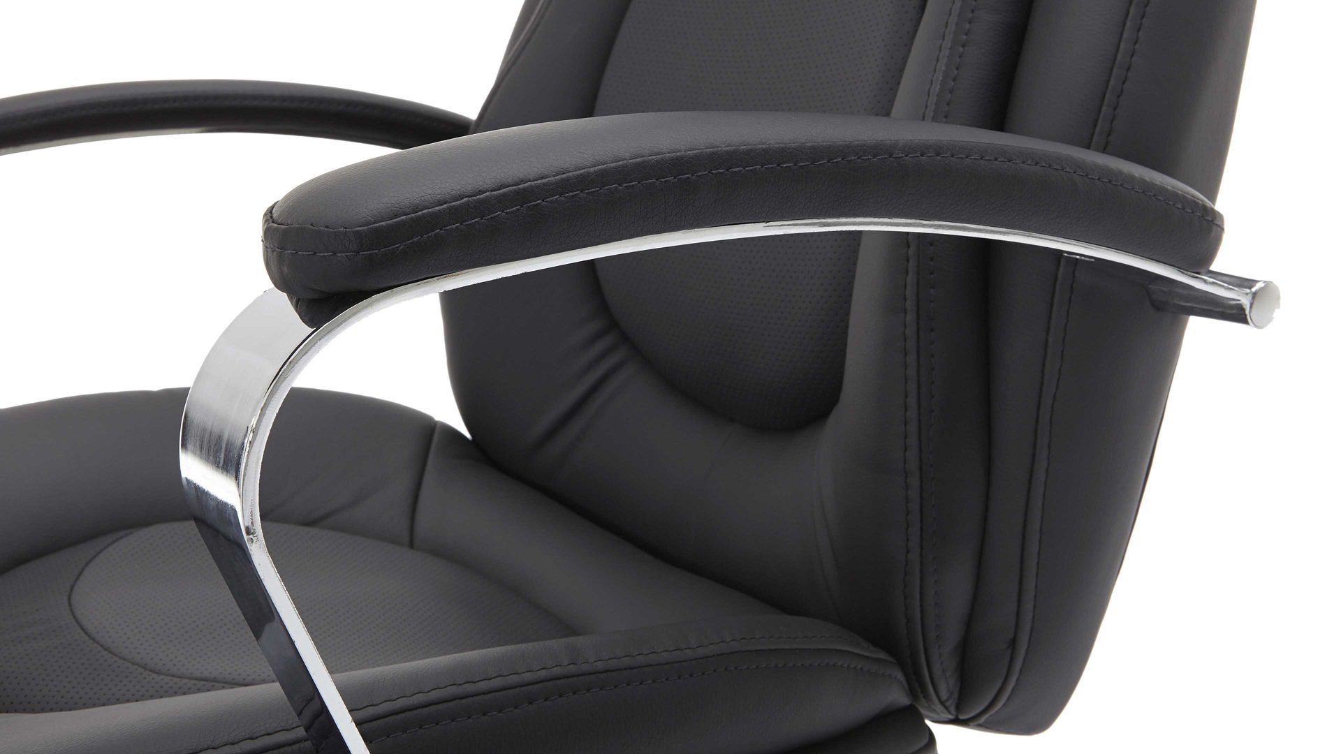 Chefsessel Duo collection aus Stoff in Grau Chefsessel Mattes XXL als ergonomischer Bürostuhl anthrazitfarbenes Kunstleder & chromfarbenes Drehkreuz