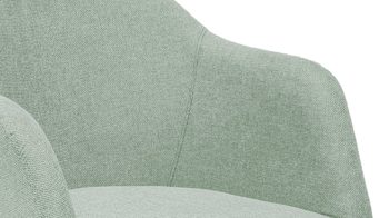 Vierfußstuhl Standard furniture factory aus Kunstfaser in Hellgrün Armlehnstuhl Gijon mit Drehfunktion mintfarbener Webstoff Capulet 4027 & Eichenholzfüße