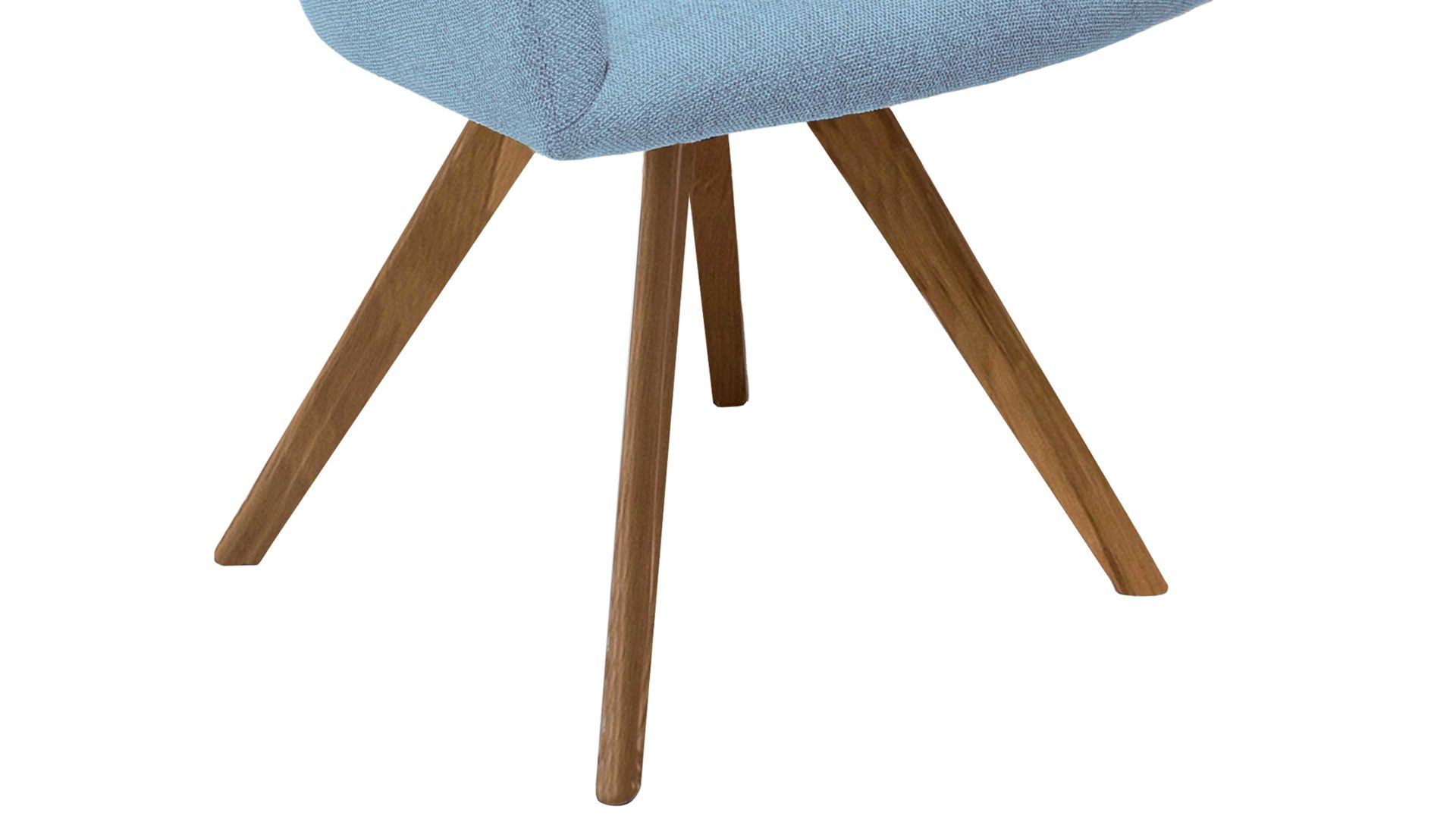 Vierfußstuhl Standard furniture factory aus Kunstfaser in Hellblau Armlehnstuhl Gijon mit Drehfunktion schattenblauer Webstoff Capulet 9711 & Eichenholzfüße