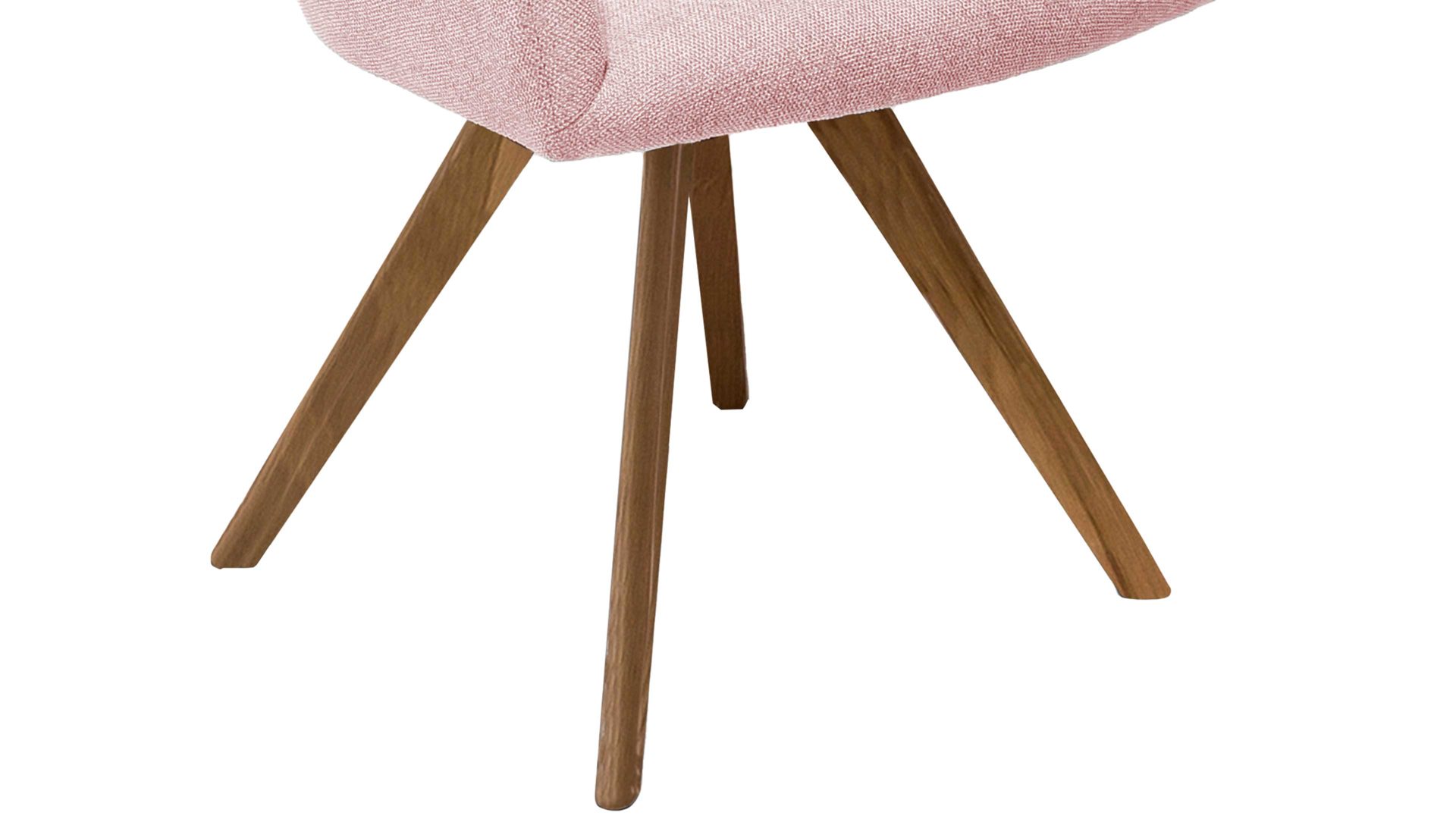 Vierfußstuhl Standard furniture factory aus Kunstfaser in Rosa Armlehnstuhl Gijon mit Drehfunktion altrosa Webstoff Capulet 4025& Eichenholzfüße