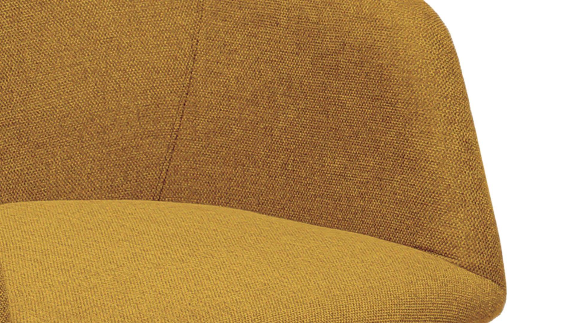 Vierfußstuhl Standard furniture factory aus Kunstfaser in Orange Armlehnstuhl Gijon mit Drehfunktion gold-oranger Webstoff Capulet 4012 & schwarze Holzfüße