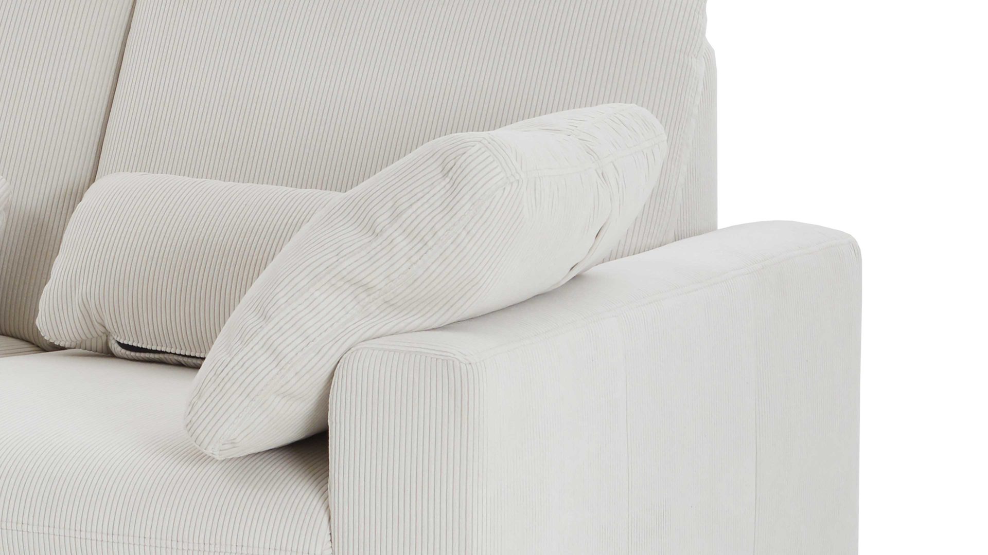 Einzelkissen modulmaster aus Stoff in Weiß Modulmaster MM-ZE1126 - Armlehnkissen naturweißer Feincord - ca. 45 x 50 cm