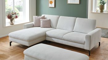 Ecksofa modulmaster aus Stoff in Weiß Modulmaster MM-ZE1126 - Ecksofa naturweißer Feincord - Stellfläche ca. 179 x 248 cm