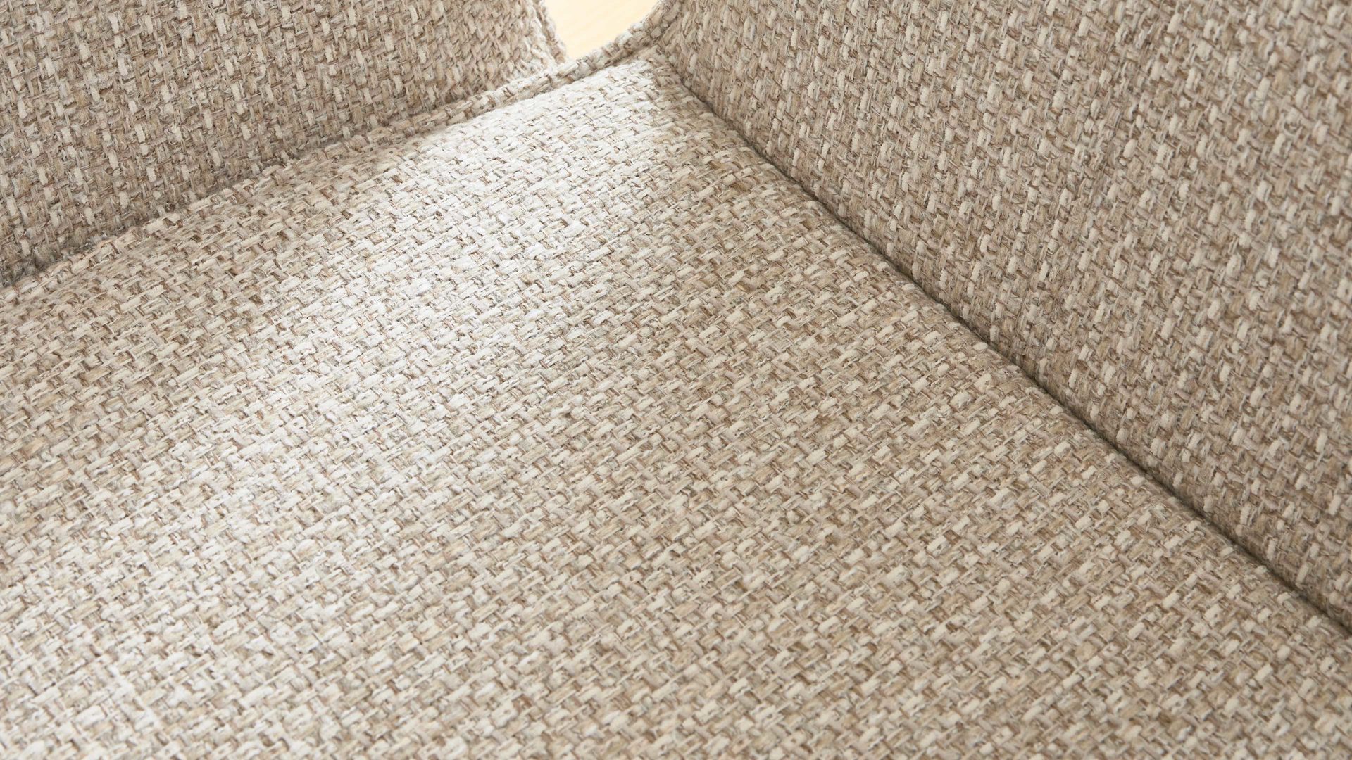 Vierfußstuhl Interliving aus Stoff in Beige Interliving Esszimmer Serie 5115 - Armlehnstuhl mit meliertem Bezug beiger Webstoff Shout 05 & anthrazitfarbenes Metall