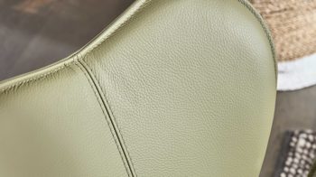 Vierfußstuhl Interliving aus Stoff in Grün Interliving Esszimmer Serie 5115 - Vierfußstuhl mit Stoff und Leder jadefarbenes Leder LD7830 & moosfarbener Bezug Sneak 59, umbraugraues Metall