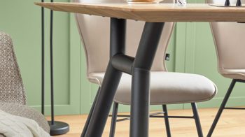 Esstisch Interliving aus Holz in Holzfarben Interliving Esszimmer Serie 5115 - Esstisch astige Eiche & anthrazitfarbenes Metall - ca. 200 x 90 cm