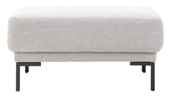 Polsterhocker Interliving aus Stoff in Hellgrau Interliving Sofa Serie 4251 – Polsterhocker platinfarbener Stoffbezug Vaneo 7 & Metallfüße 4.26 – ca. 95 x 65 cm
