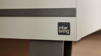 Komplettzimmer Interliving aus Holz in Hellgrau Interliving Schlafzimmer Serie 1032 – Komplettzimmer Kieselgrau & Weiß - vierteilig, Liegefläche ca. 180 x 200 cm