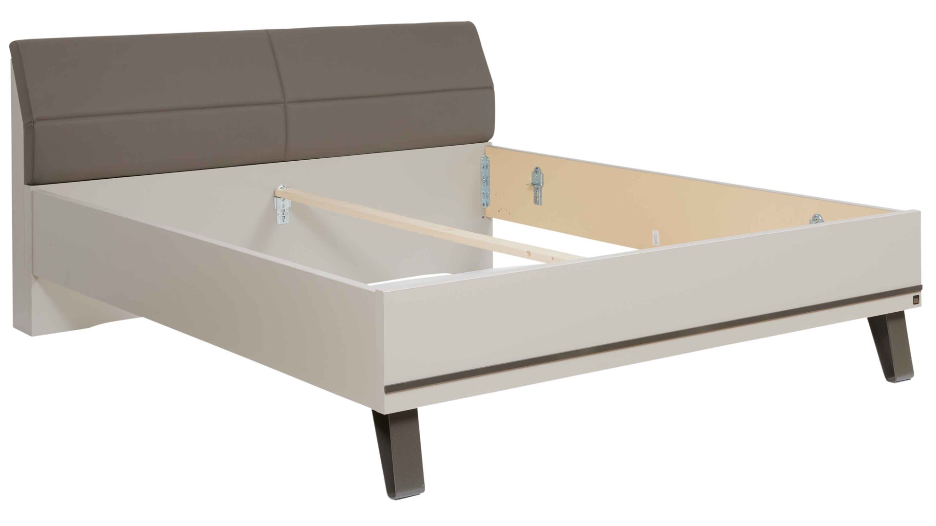 Komplettzimmer Interliving aus Holz in Weiß Interliving Schlafzimmer Serie 1032 – Komplettzimmer 006 Weiß & Kieselgrau - vierteilig, Liegefläche ca. 180 x 200 cm