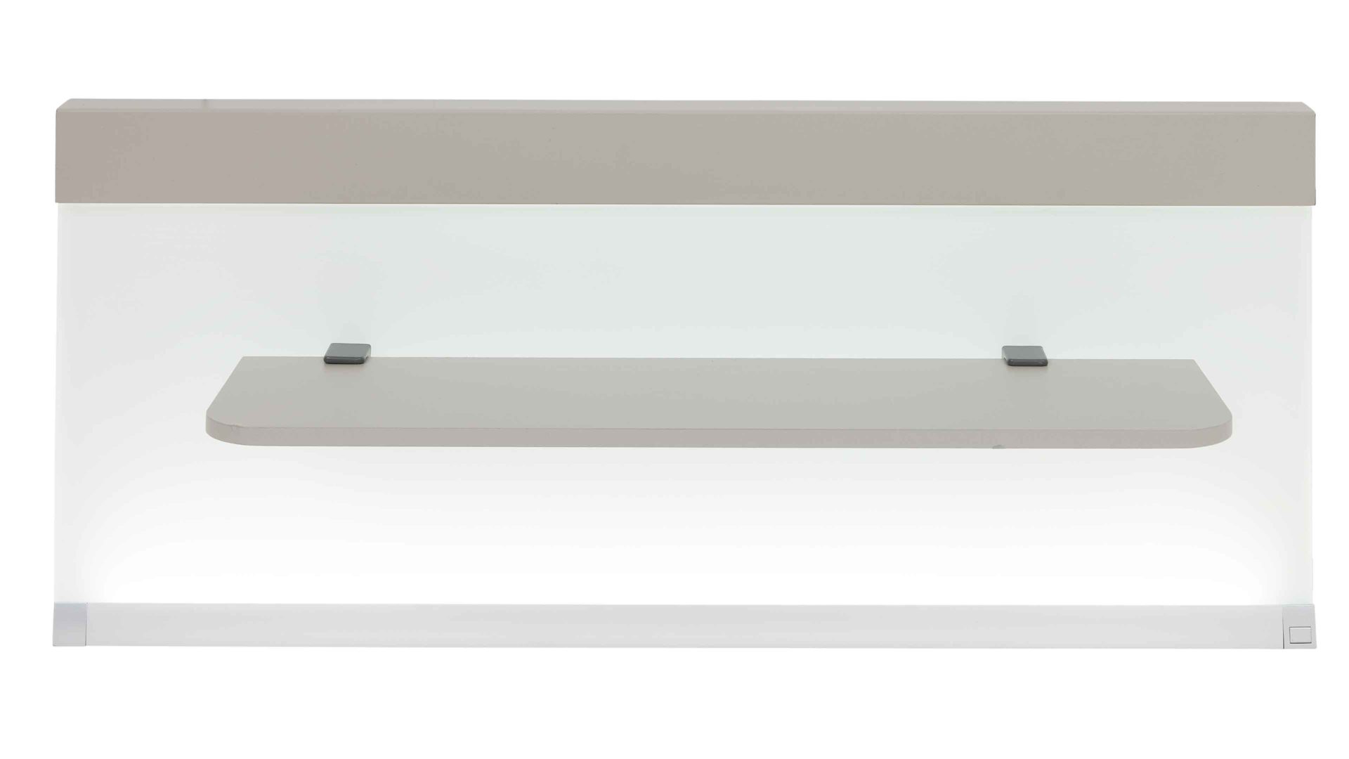 Paneel Interliving aus Holz in Weiß Interliving Schlafzimmer Serie 1032 – beleuchtetes Paneel-Set Weiß & Kieselgrau - zweiteilig