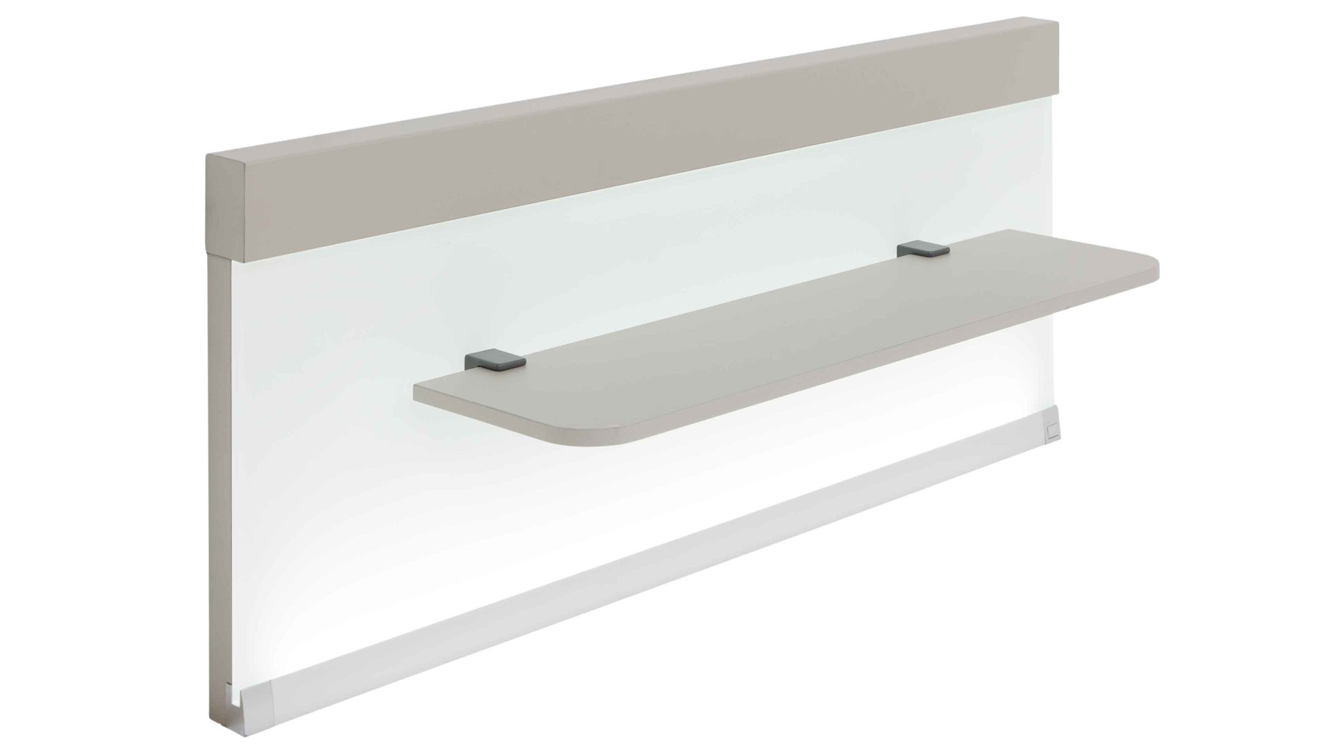 Paneel Interliving aus Holz in Weiß Interliving Schlafzimmer Serie 1032 – beleuchtetes Paneel-Set Weiß & Kieselgrau - zweiteilig