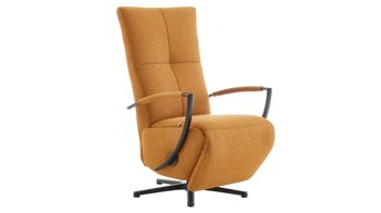 Relaxsessel KAWOO aus Stoff in Gelb KAWOO Polsterprogramm Dover Plus - Relaxsessel senffarbener Bezug Portofino & schwarzer Sternfuß