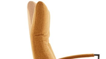 Relaxsessel KAWOO aus Stoff in Gelb KAWOO Polsterprogramm Dover Plus - Relaxsessel senffarbener Bezug Portofino & schwarzer Sternfuß