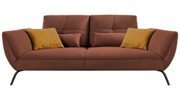 Bigsofa KAWOO aus Stoff in Orange KAWOO Polsterprogramm Dover Plus - Bigsofa kupferfarbenes Flachgewebe Portofino - Länge ca. 260 cm