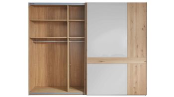 Kleiderschrank Wiemann | oeseder aus Holz in Weiß WIEMANN Modena Plus - Schwebetürenschrank Champagner & Eiche bianco - zwei Türen, Breite ca. 300 cm