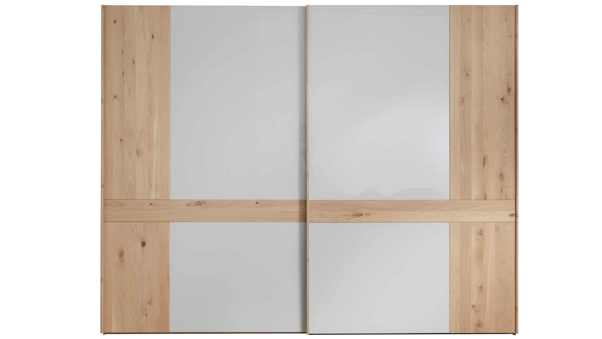 Kleiderschrank Wiemann | oeseder aus Holz in Weiß WIEMANN Modena Plus - Schwebetürenschrank Champagner & Eiche bianco - zwei Türen, Breite ca. 300 cm