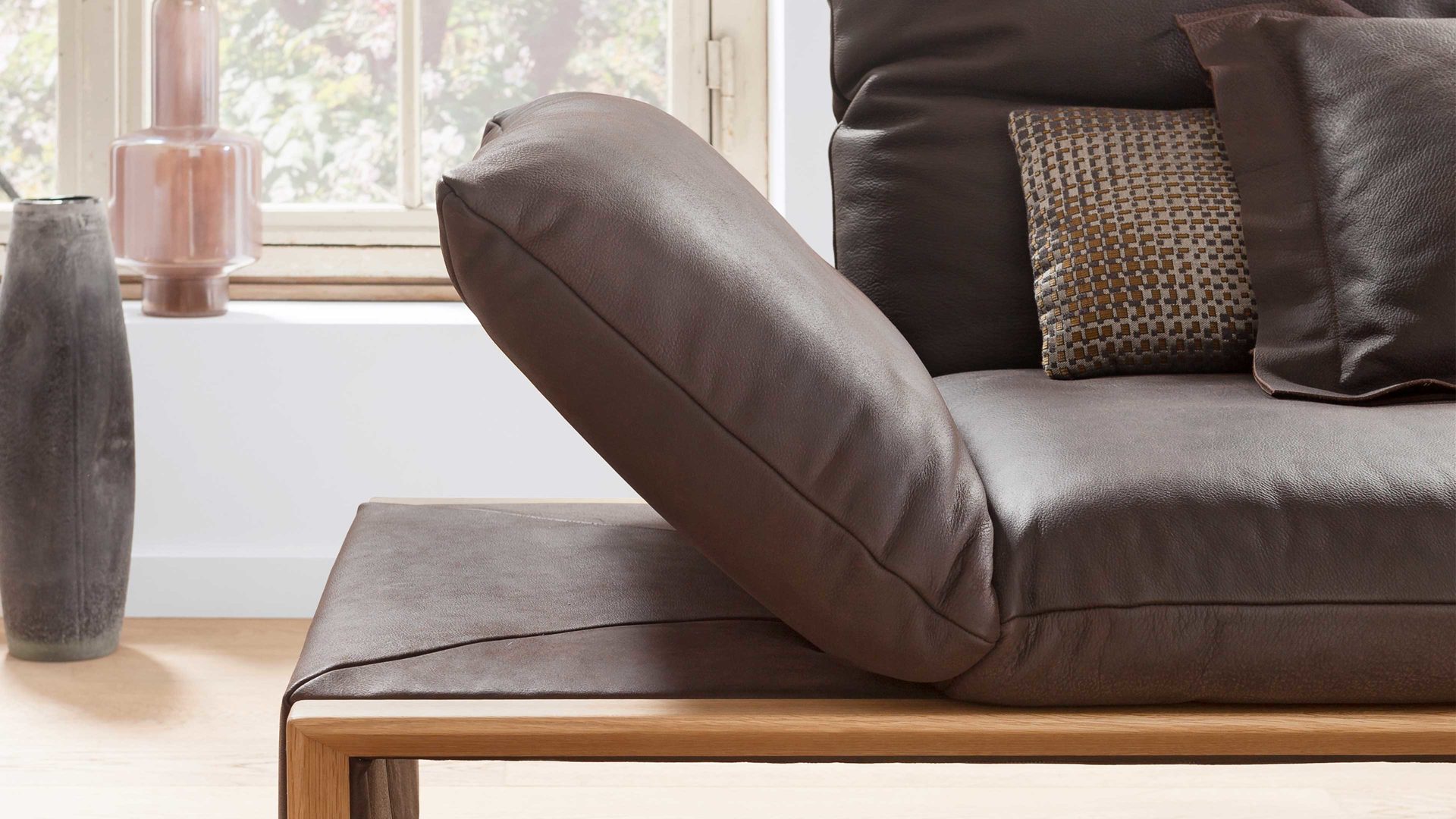 Zweisitzer Koinor aus Leder in Dunkelbraun KOINOR Zweisitzer Ledersofa Harriet schokofarbenes Leder India & Wildeiche – Länge ca. 206 cm