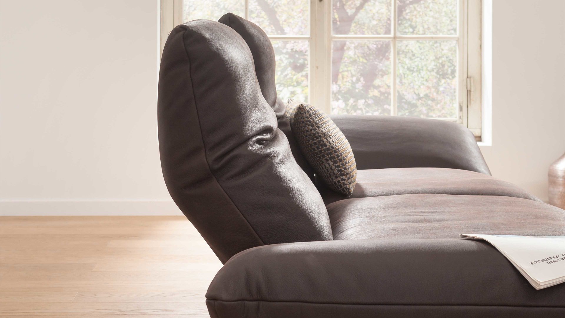 Zweisitzer Koinor aus Leder in Dunkelbraun KOINOR Zweisitzer Ledersofa Harriet schokofarbenes Leder India & Wildeiche – Länge ca. 206 cm