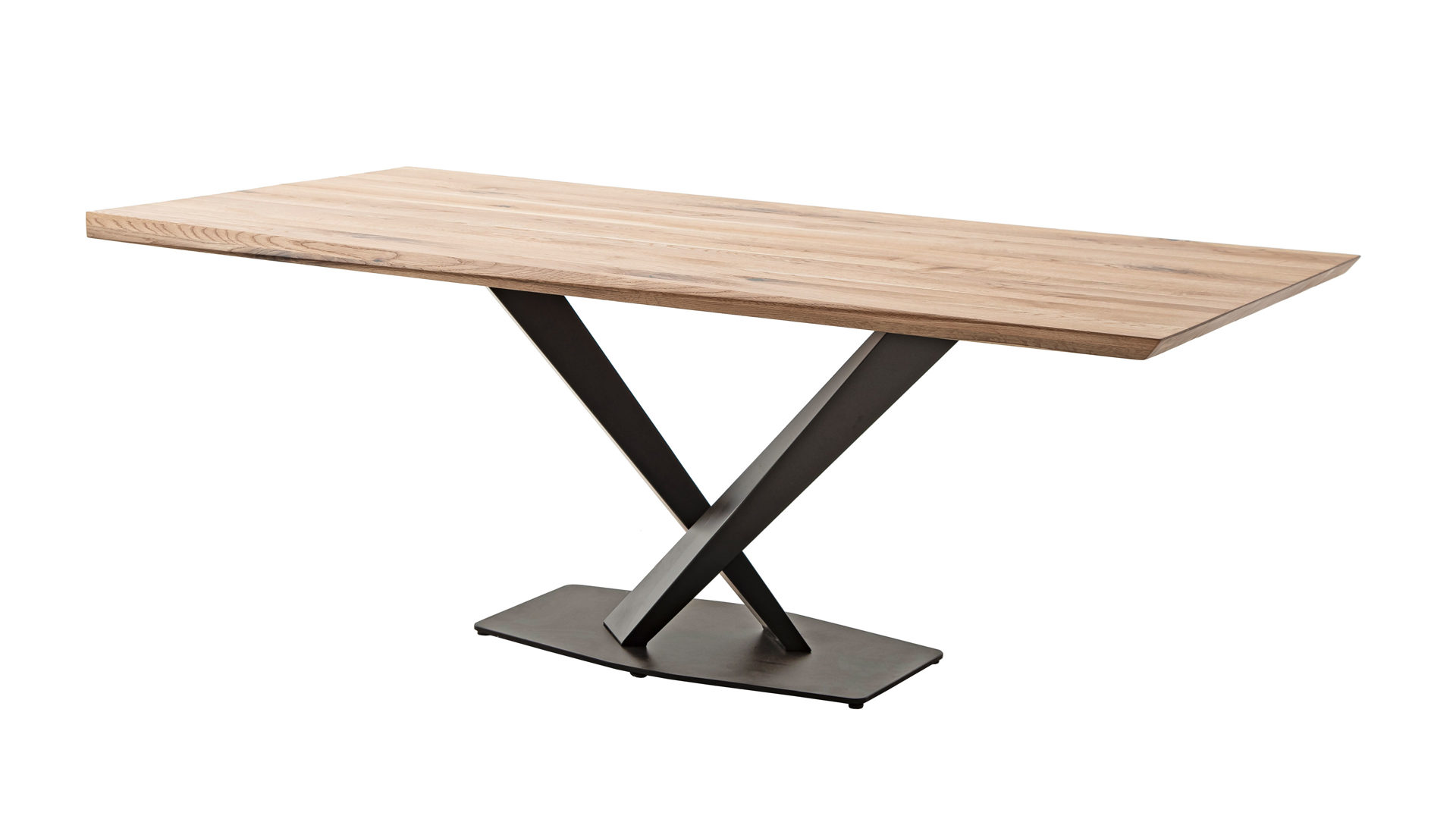 Esstisch Mca direkt aus Holz in Holzfarben Esstisch-Serie Gravina Zerreiche & schwarzes Metallgestell - ca. 180 x 90 cm