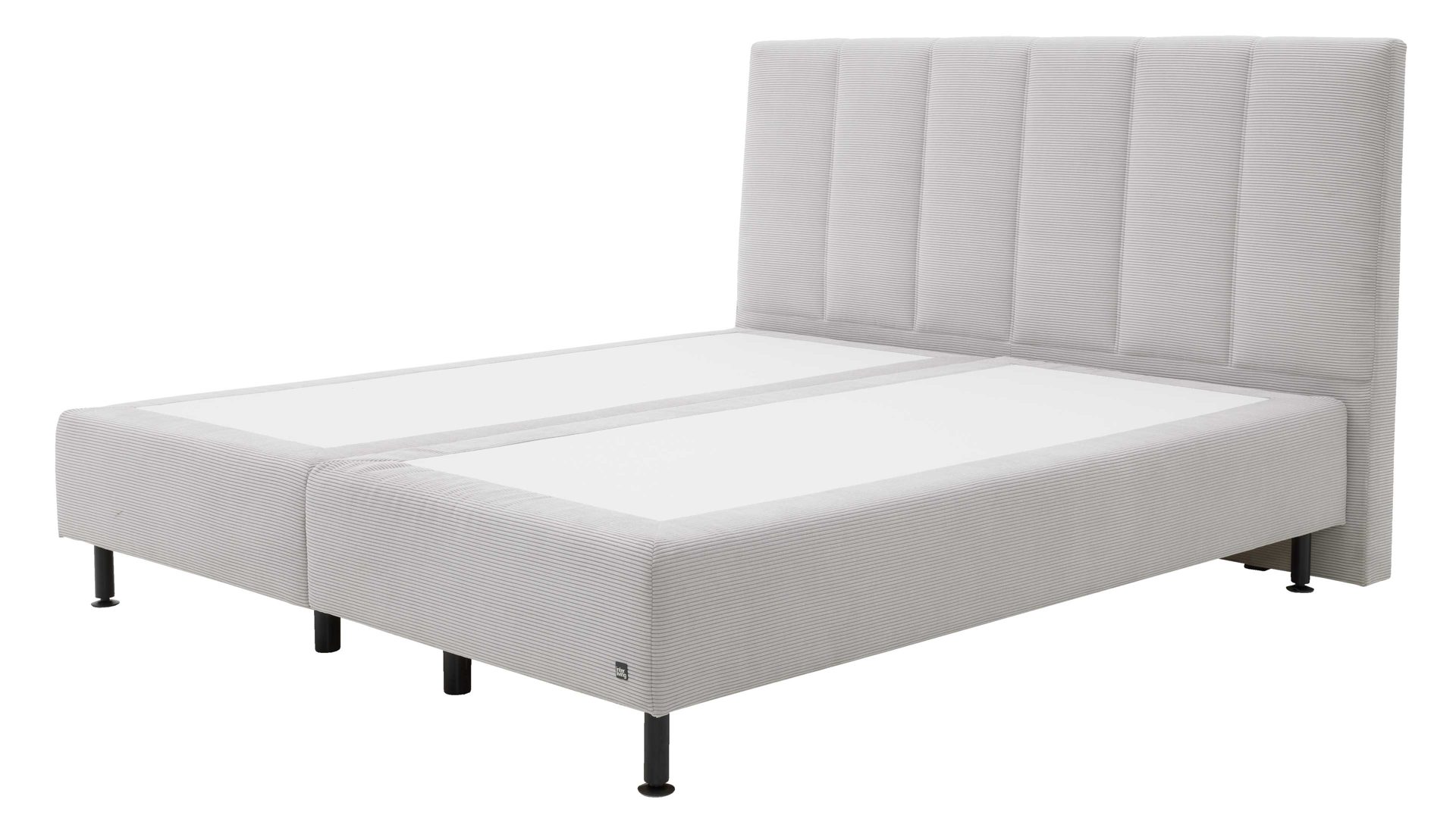 Boxspringbett Interliving aus Stoff in Hellgrau Interliving Boxspringbett Serie 1418 silberfarbener Feincord – Liegefläche ca. 180 x 200 cm