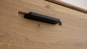 Lowboard Interliving aus Holz in Holzfarben Interliving Wohnzimmer Serie 2029 - Medien-Lowboard Wildeiche & Granit-Steinoptik - zwei Türen, zwei Schubladen, Länge ca. 200 cm