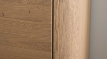 Wohnwand Interliving aus Holz in Holzfarben Interliving Wohnzimmer Serie 2029 - Wohnwand Wildeiche & Granit-Steinoptik - dreiteilig, Breite ca. 336 cm