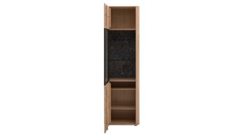Wohnwand Interliving aus Holz in Holzfarben Interliving Wohnzimmer Serie 2029 - Wohnwand 80 Wildeiche & Granit-Steinoptik - dreiteilig, Breite ca. 275 cm