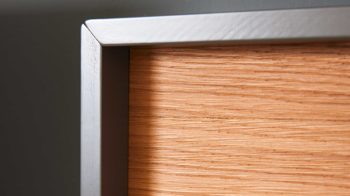 Wohnwand Interliving aus Holz in Dunkelgrau Interliving Wohnzimmer Serie 2030 - Wohnwand Wolfram Grey & Spaltholz - fünfteilig, Länge ca. 309 cm