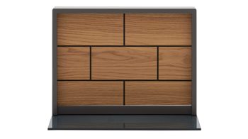 Wandregal Interliving aus Holz in Holzfarben Interliving Wohnzimmer Serie 2030 - Wandboard Wolfram Grey & Spaltholz - ca. 48 x 38 cm