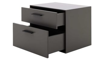 Hängeschrank Interliving aus Holz in Dunkelgrau Interliving Wohnzimmer Serie 2030 - TV-Hängeelement 30 Wolfram Grey - zwei Schubladen, Breite ca. 60 cm