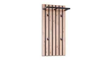 Wandgarderobe M2 kollektion aus MDF in Holzfarben Hell Wandgarderobe Tip 3 Artisaneiche & Schwarz – ca. 45 x 90 cm