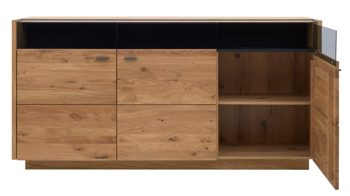 Sideboard Interliving aus Holz in Holzfarben Interliving Wohnzimmer Serie 2027 - Sideboard 33 Asteiche - drei Türen,  Länge ca. 186 cm