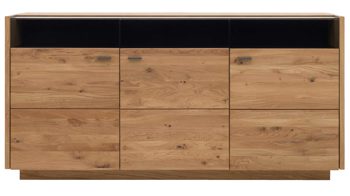 Sideboard Interliving aus Holz in Holzfarben Interliving Wohnzimmer Serie 2027 - Sideboard Asteiche - drei Türen,  Länge ca. 186 cm