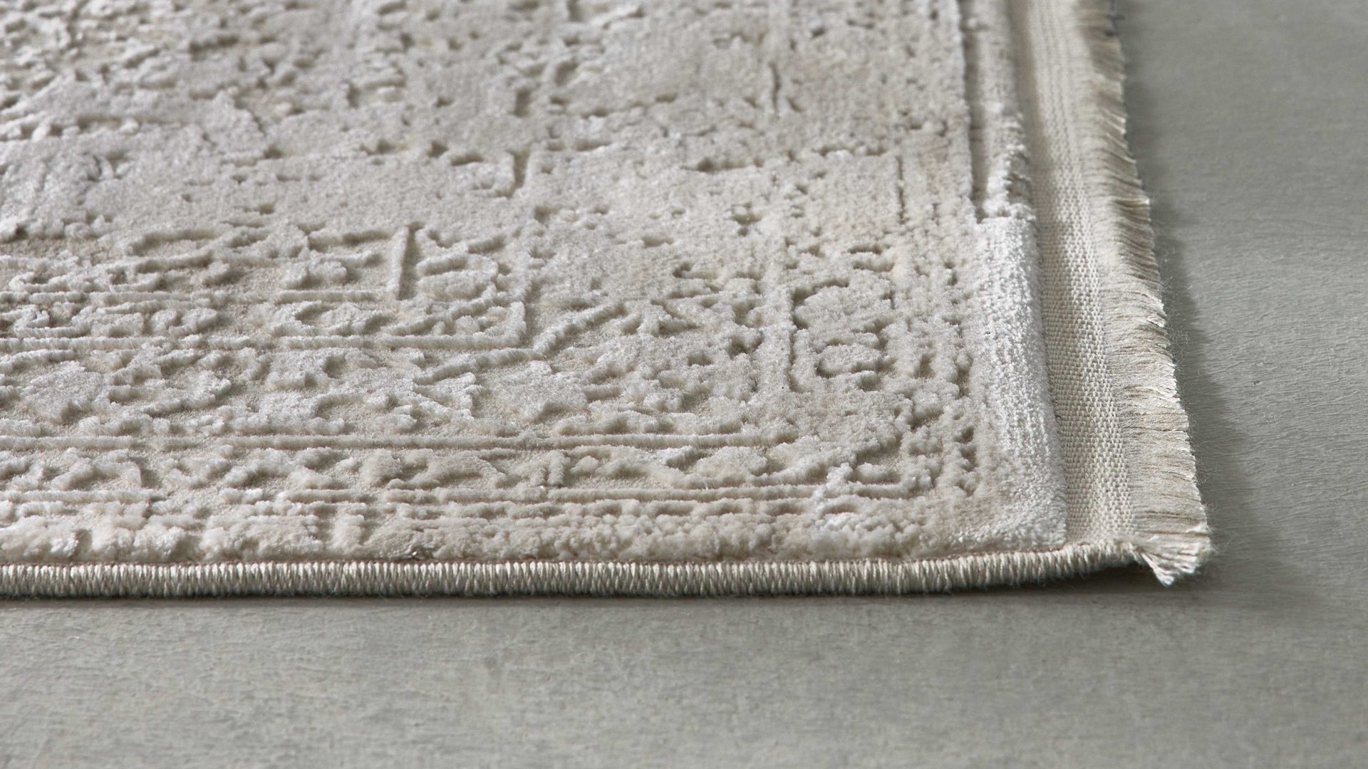 Webteppich Interliving aus Mischgewebe in Hellgrau Interliving Teppich Serie L-8710 Silber – ca. 240 x 340 cm