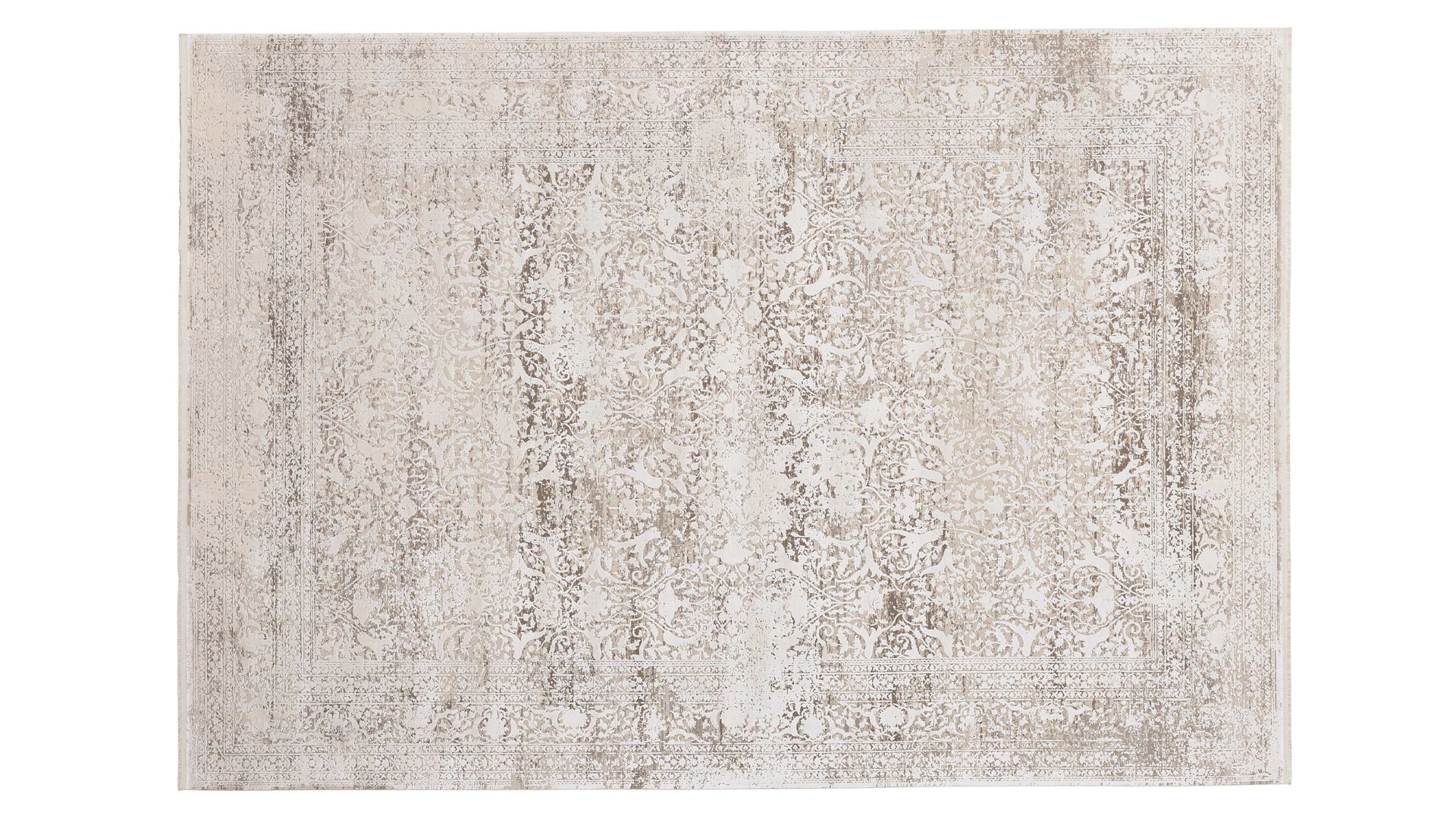 Webteppich Interliving aus Mischgewebe in Hellgrau Interliving Teppich Serie L-8710 Silber – ca. 140 x 200 cm